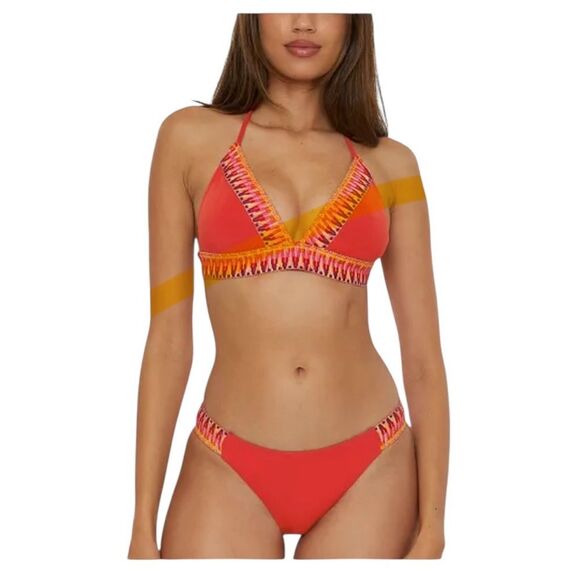 Southwestern Designs Fiesta Orange Halter Bikini sz. XXL - Picture 9 of 10